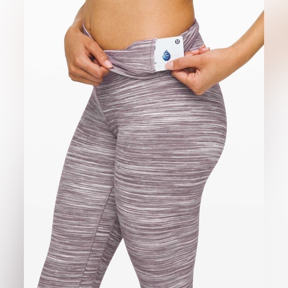 Lululemon Align Crop *21" Mini Space Dye Herringbone Jacquard Heathered Size 4 - Picture 2 of 11